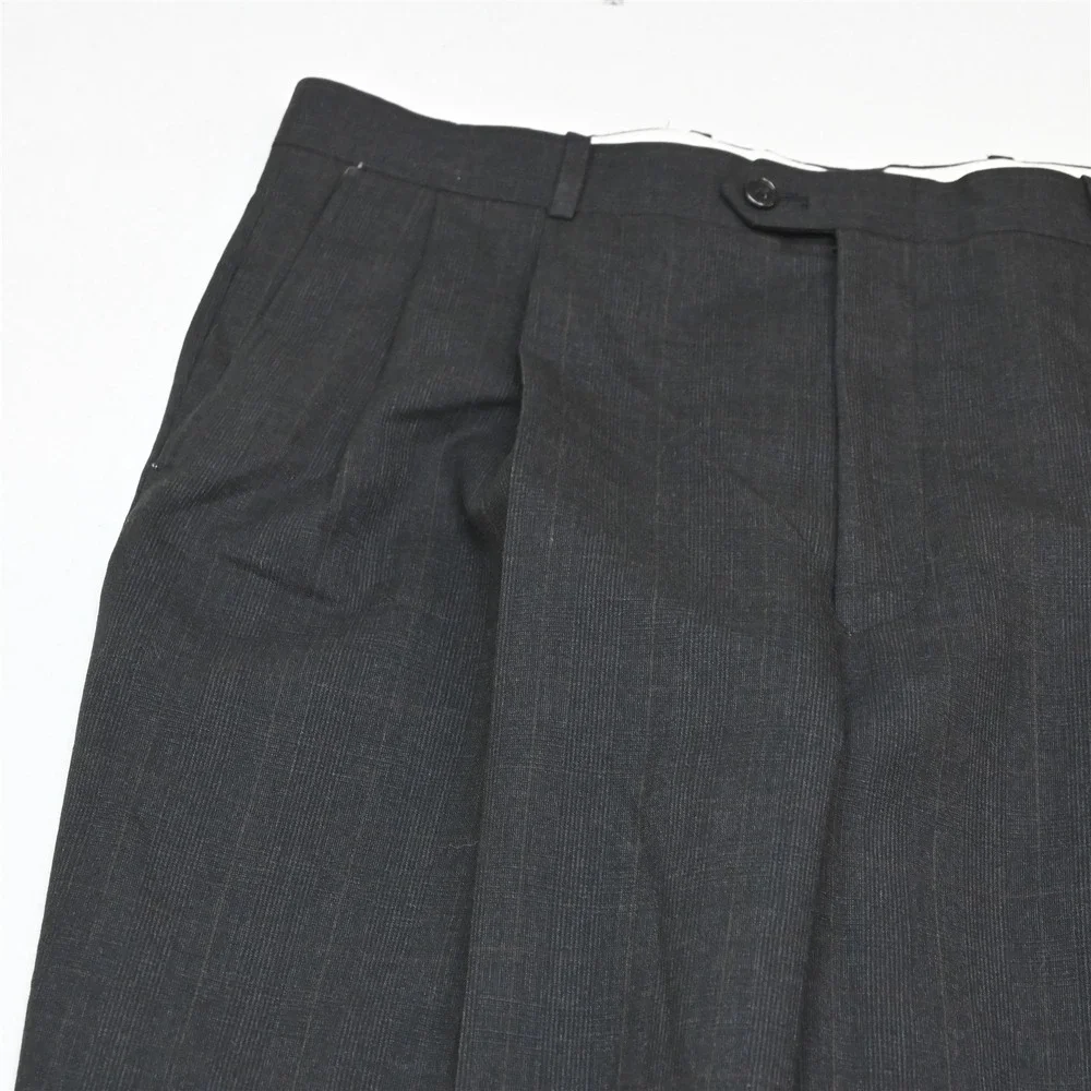 Gerald Austin 43R 36x32 Gray‎ Glenn Check 100% Wool Mens Jacket Pants Suit